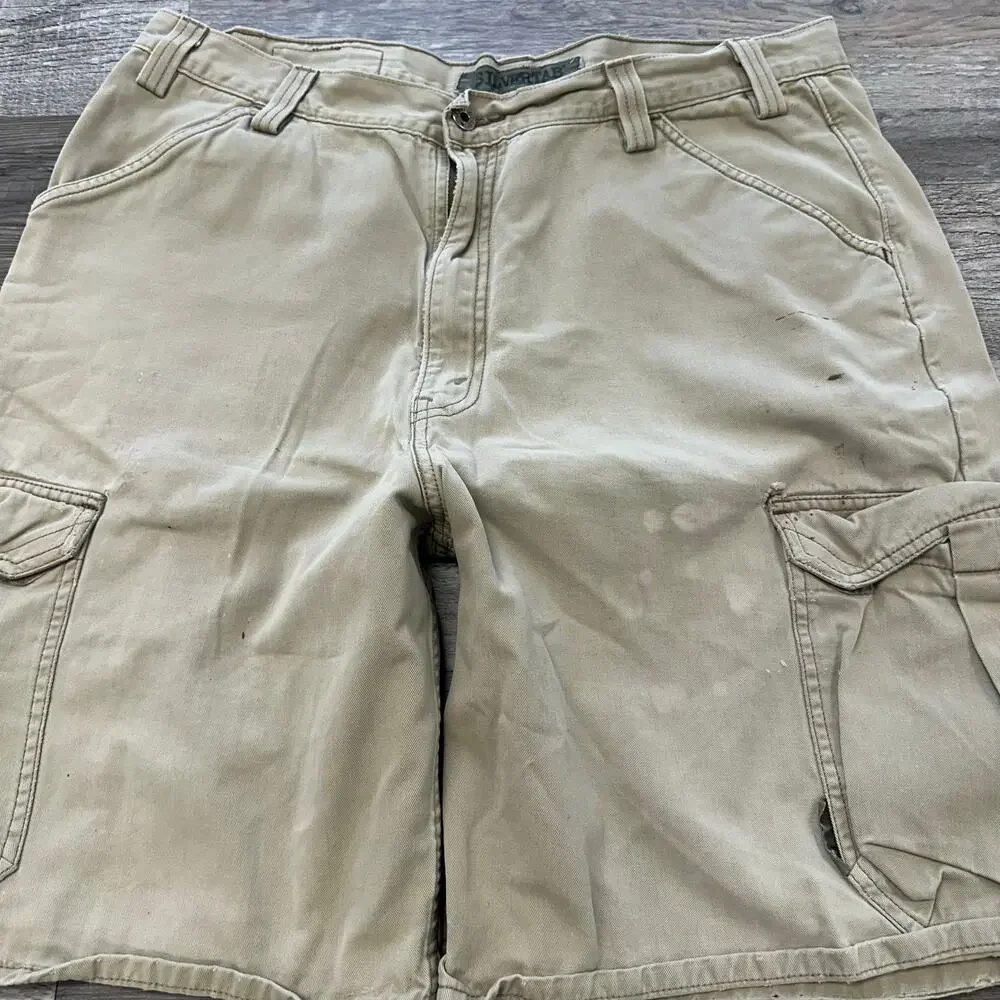 Vintage Y2k Levis Beige Men W38 Silvertab Skater Baggy‎ Tactical Cargo Shorts